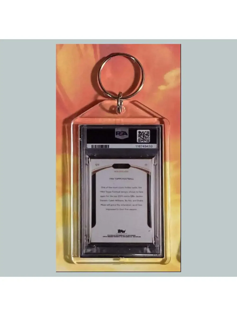 3711 Drake Maye 2025 Topps Now Hex-Fractor Custom Hand Made Keychain